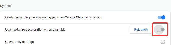 hardware acceleration settings