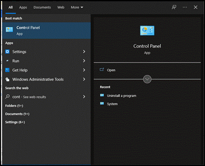 control panel