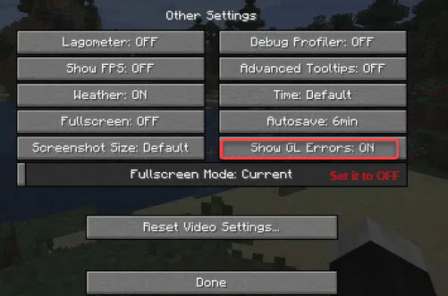 Turn off show OpenGL