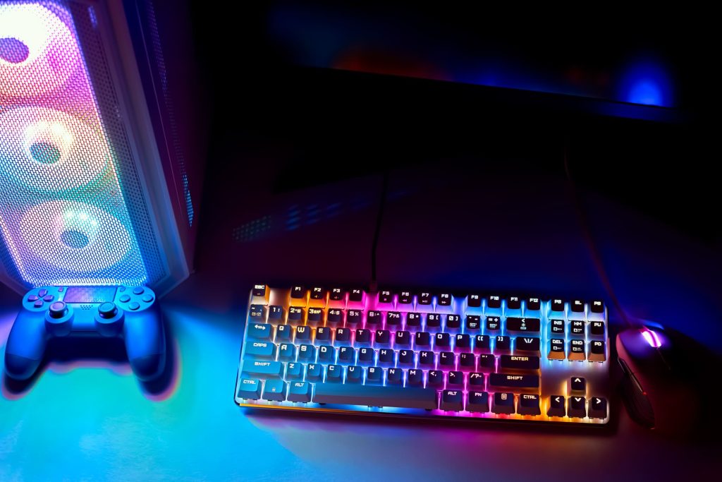 small colorful keyboard